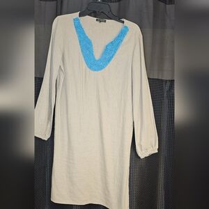 FOR CYNTHIA WOMEN'S CREAM BEIGE SHIFT DRESS MEDIUM  

PRELOVED